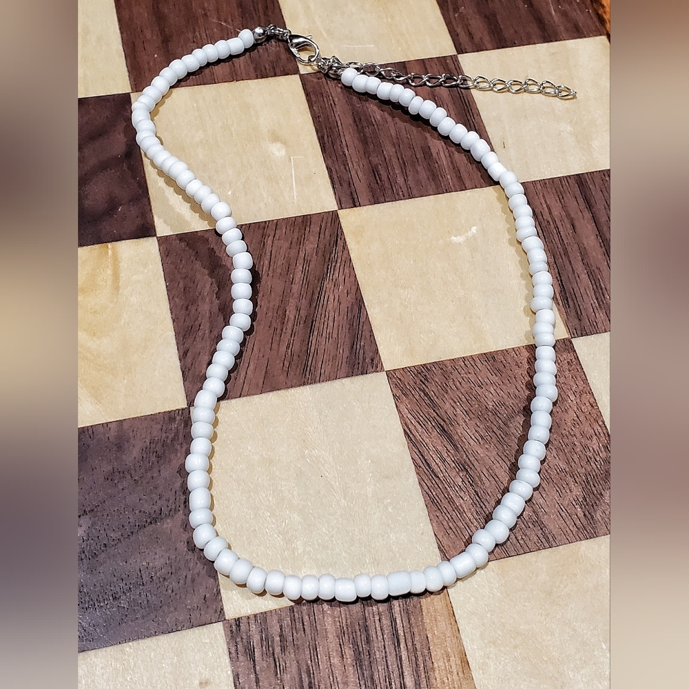 White Beaded Choker